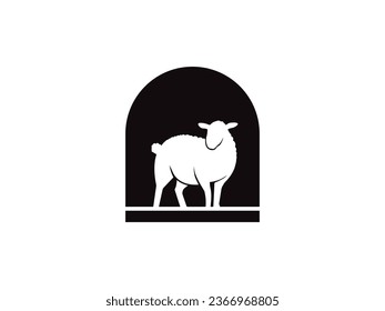 sheep logo icon design vector