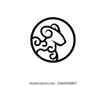 sheep logo icon design vector