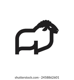 Sheep logo icon design vector and illustration