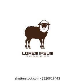 Sheep logo icon. Sheep silhouette isolated on white background. Vector illustration
