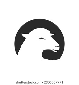 Sheep logo icon vector flat design template