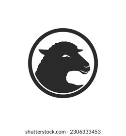 Sheep logo icon vector flat design template