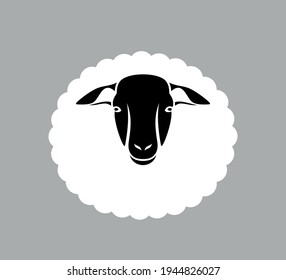 Sheep logo. Isolated sheep on white background