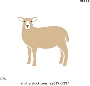 Sheep logo. Isolated sheep on white background