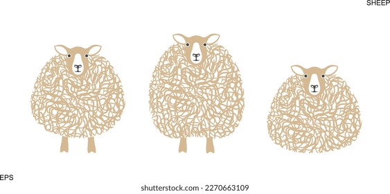 Sheep logo. Isolated sheep on white background