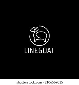 Sheep logo with line vector graphic