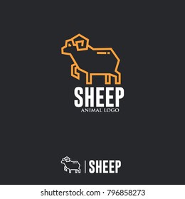 SHEEP LOGO. Linear Animal Icon