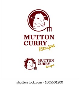 Schafe Logo Mutton Lamm Fleisch Vektor. Vorlage für das Design von Grill- und Chop-Bar-Lebensmitteln Inspiration