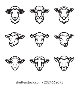 Sheep logo set - Premium design collection - Vector Illustration