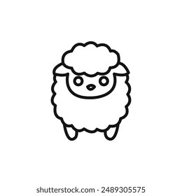 Sheep logo sign vector outline
