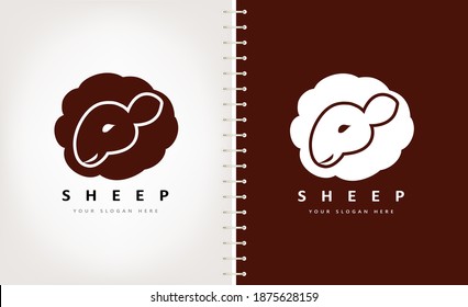 Schafe Logo-Vektorgrafik. Nutztier.