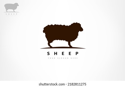 Vector de logotipo de oveja. Animales de granja.