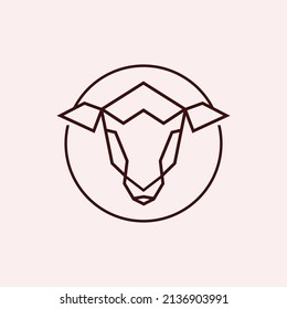 Diseño del icono vectorial del logotipo de oveja. icono ovino utilizado para el paquete, icono, diseño de logotipo, elemento de menú de restaurante, botón, libro infantil, ETC