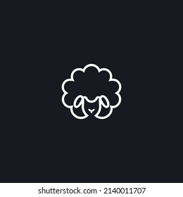 sheep logo vector icon line illustration