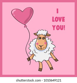 sheep in love illustration