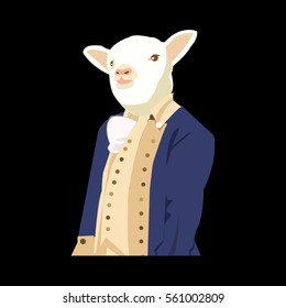 sheep man flat illustration character