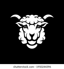Versión de la silueta del logotipo de la mascota de ovejas. logotipo ovino en estilo deportivo, diseño de imagen de logotipo de mascota vectorial	