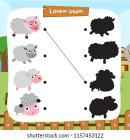 sheep matching game vector design