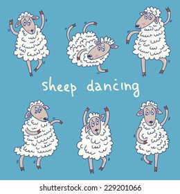 sheep new year doodle vector