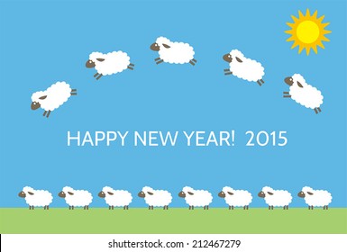 Sheep new year illustration / vector illustration