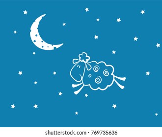 Sheep in the night sky