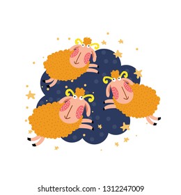 sheep night vector