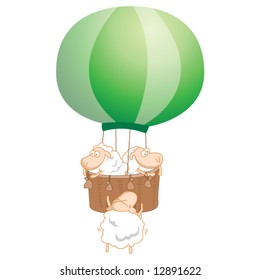 Sheep on the air balloon