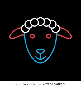 Sheep on black background icon. Farm animal vector illustration. Agriculture sign. Graph symbol for your web site design, logo, app, UI. EPS10.