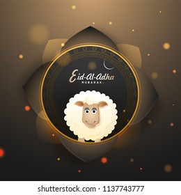 Schafe auf braunem Hintergrund, islamisch, Festival der Opfer, Eid-al-adha-Konzept.