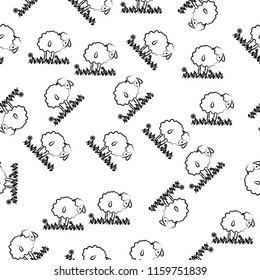 sheep on the grass icon in pattern style. Element of sheeps icon for mobile concept and web apps. Sketch sheep on the grass icon in pattern style can be used for web and mobile