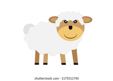 Sheep on white background.