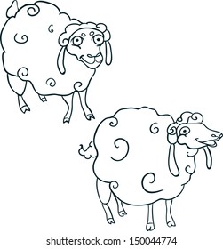 Sheep on a white background vector illustration