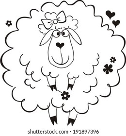 Sheep on a white background vector illustration 