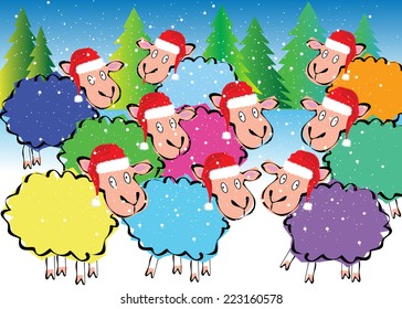 Sheep on a white background vector illustration