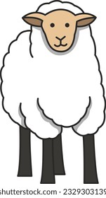 Sheep on a white background. Vector illustration in flat style.