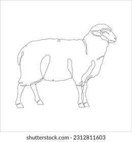 Sheep in one continuous line drawing. Sheep icon. Lamb line art icon concept. Trendy sheep single line draw design illustration. Vector illustration