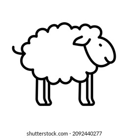 Sheep Outline Icon Animal Vector