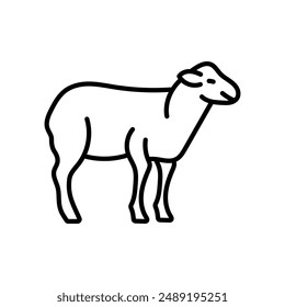 Sheep Outline Icon, Vector illustration