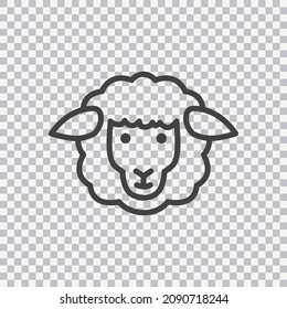 Sheep outline icon. Vector isolated on transparent background.