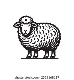 sheep outline vector art black color.