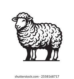 sheep outline vector art black color.