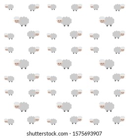 sheep pattern against a white background