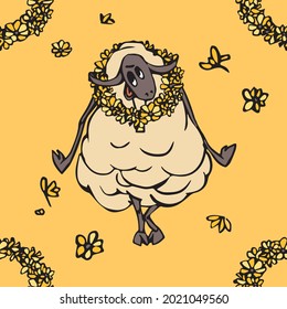 The Sheep pattern can be used for illustration or just used as a background. It can also be used everywhere in clothing and interior design.