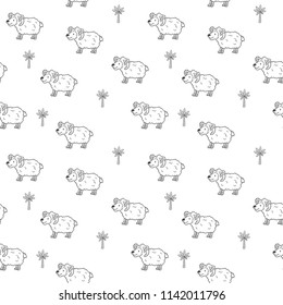 sheep pattern cartoon vector, funny character design