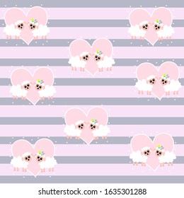 sheep  pattern illustration vector nursery