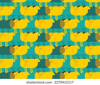 Sheep pattern seamless. ewe background. Ornament of kids fabric