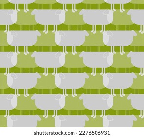 Sheep pattern seamless. ewe background. Ornament of kids fabric