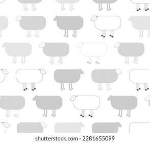 Sheep pattern seamless. ewe background. Ornament of kids fabric