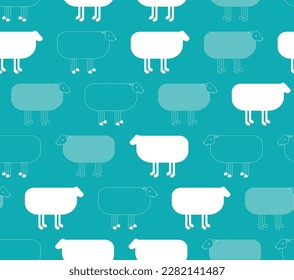 Sheep pattern seamless. ewe background. Ornament of kids fabric