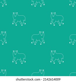 Sheep pattern seamless. Lamb background. Farm animal texture. Baby fabric ornament. Vector illustration